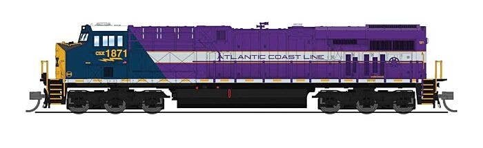 GE ES44AC GEVO - Sound and DCC - Paragon4(TM) -- CSX 1871 (Atlantic Coast Line Heritage, blue, purple, silver, yellow), N, Broad