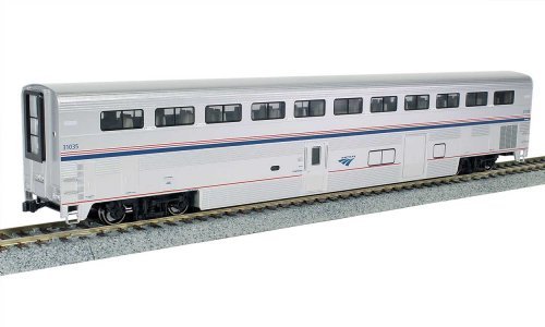 Superliner I Coach-Baggage - Ready to Run -- Amtrak 31031 (Phase VI silver, blue, red), HO, Kato USA Inc 356095