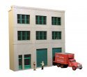 3-Story Wall w/2 Overhead Doors and Office Entry - Keyrail -- Background Building Kit Includes 8, HO, Lunde Studios QBHODH2