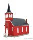 Cottage Grove Church with LED Lights -- Kit - 17.8 x 9.4 x 20.6cm, HO, Kibri 38845