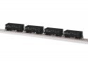 Class G38B Ore Car 4-Pack - Ready to Run -- Conrail 502455, 502460, 502512, 502613 (black), HO, Lionel 2474141