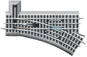 FasTrack(TM) Track w/Roadbed - 3-Rail -- Manual Turnout (Switch) O-36 Right Hand, O, Lionel 612018