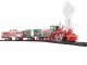 North Pole Express Battery-Operated Train Set -- Steam Locomotive, 2 Cars Plastic Track (Double Oval), Re, O, Lionel 712127