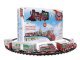 North Pole Express Battery-Operated Train Set -- Steam Locomotive, 2 Cars Plastic Track (Double Oval), Re, O, Lionel 712127