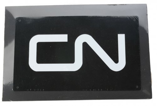 Embossed Die-Cut Metal Sign -- Canadian National, All Scales, Microscale Industries Inc 10041