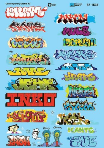 Graffiti Decal Set -- Contemporary (Set 2), HO, Microscale Industries Inc 871534