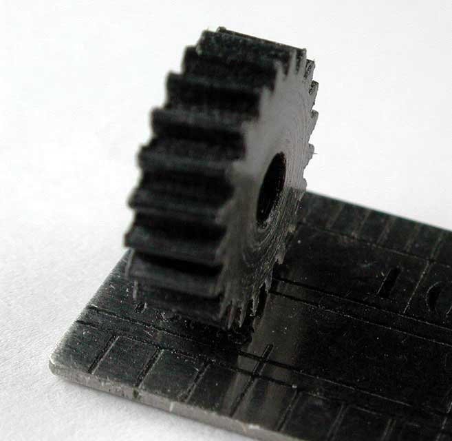 Reverse Worm Gear -- Delrin - 0.4mod x 21 Teeth x 9.2mm OD x 0.118′ Face x 2.45mm Bore, HO, Northwest Short Line 10446