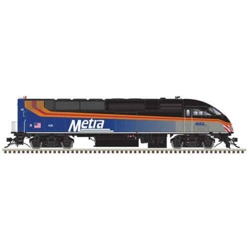 Motive Power Industries MP36PH-3C - Standard DC - Master Silver -- Metra 411 (Sliver, blue, black, black Roof), HO, Atlas Model 