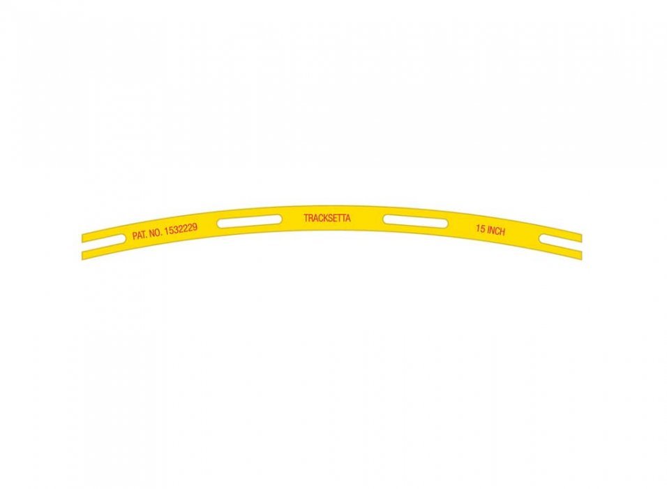 Tracksetta Track Laying Template -- 15′ 38.1cm Radius Curve, N, Peco NT15