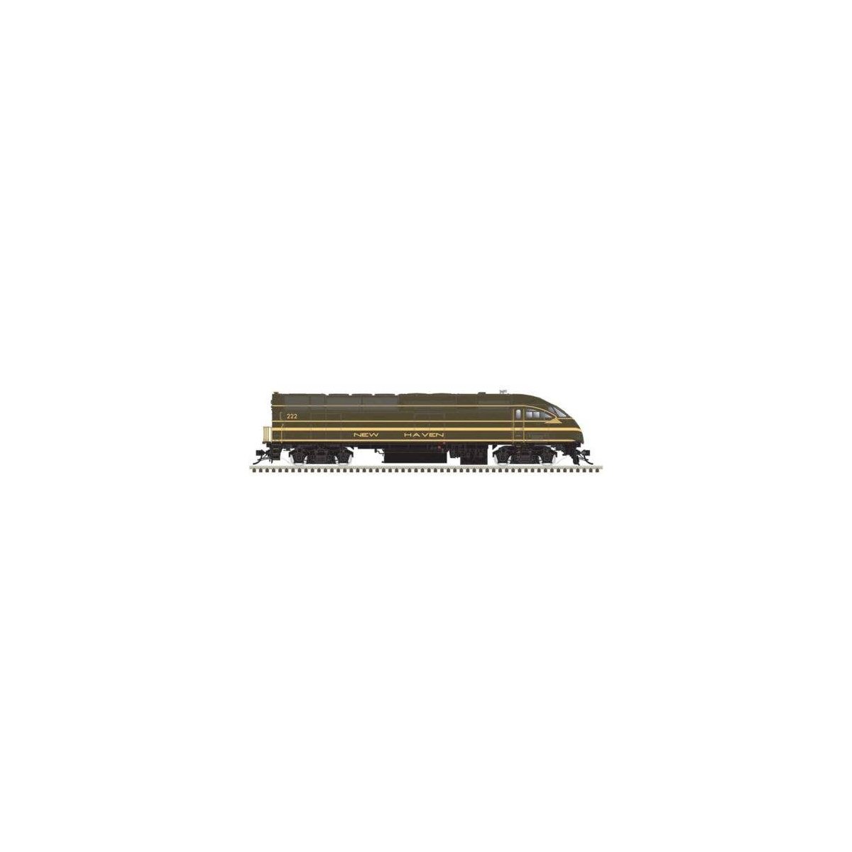 Motive Power Industries MP36PH-3C - Standard DC - Master Silver -- New Haven 226 (Fantasy Scheme, green, yellow), HO, Atlas Mode