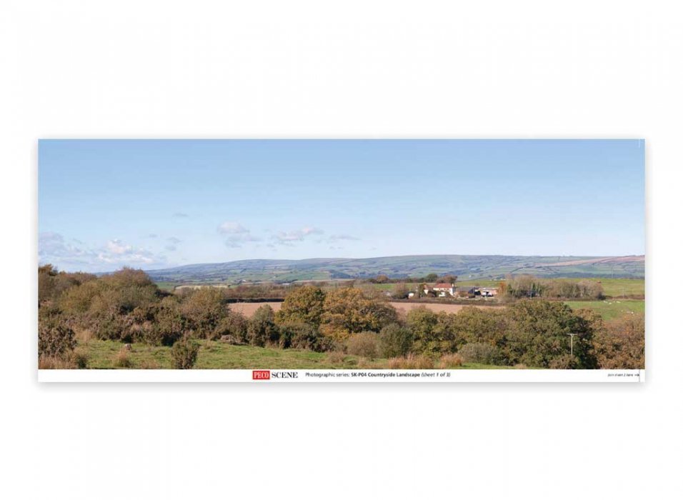 Backscene Photographic Background 95 x 13′ 240 x 33.3cm -- Countryside, All Scales, Peco SKP04