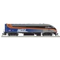 Motive Power Industries MP36PH-3C - Standard DC - Master Silver -- Metra 407 (silver, black, blue, silver Roof), HO, Atlas Model