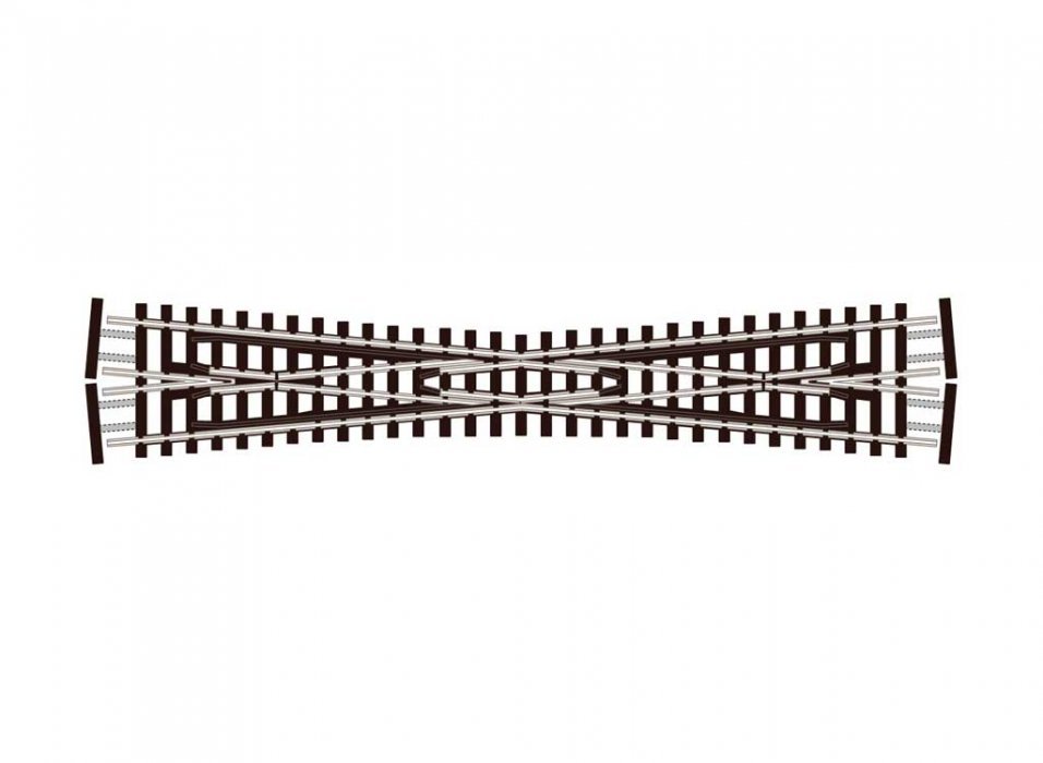 Code 80 Crossing -- Long, 8 Degrees, 7-3/8′ 187mm Length, N, Peco SL394