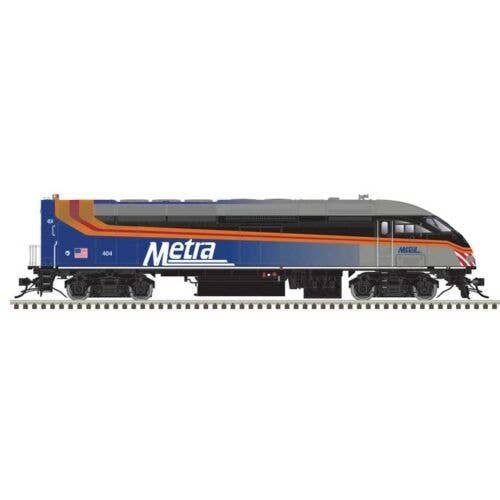 Motive Power Industries MP36PH-3C - Standard DC - Master Silver -- Metra 413 (silver, black, blue, silver Roof), HO, Atlas Model