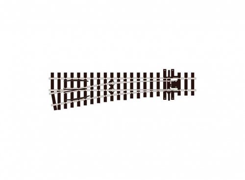HOm (12mm Meter Gauge) Code 75 Nickel Silver Medium Radius Electrofrog Turnout -- Left Hand, HO, Peco SLE1496