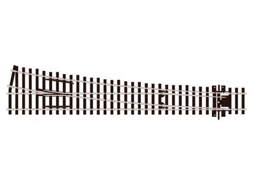 Code 75 Streamline Large Radius Turnout -- Right Hand, Electrofrog, HO, Peco SLE188