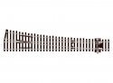 Code 75 Streamline Large Radius Turnout -- Right Hand, Electrofrog, HO, Peco SLE188