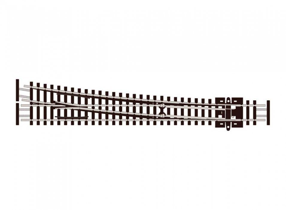Code 55 8 Turnout, Long 36′ Radius - Electrofrog -- Right-Hand, N, Peco SLE388F