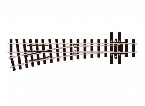 HOe (HOn2-1/2 HOn30′) Narrow Gauge Electrofrog Turnout w/Code 80 Rail -- Left Hand, HOn30, Peco SLE496