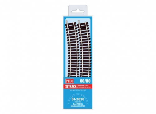 Code 100 Nickel Silver Standard 22.5 Degree Curved Section - Setrack -- 19-7/8′ 50.5cm (3rd) Radius pkg(8, HO, Peco ST2030
