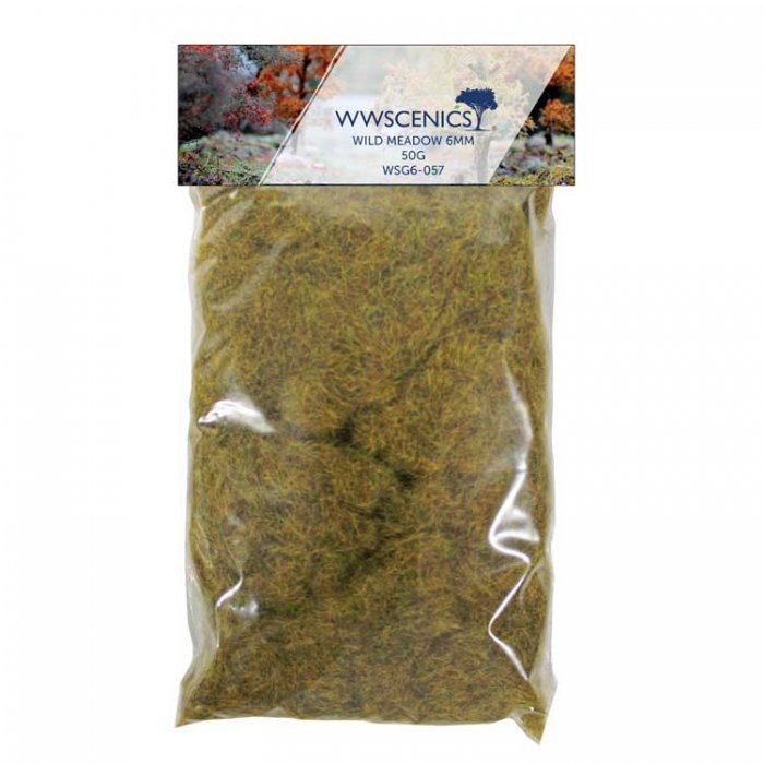 Static Grass 1/4′ 6mm -- Wild 1.8oz 50g, All Scales, Peco WSG6057