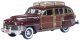 1942 Chrysler Town and Country Station Wagon - Assembled -- Regal Maroon Woody, HO, Oxford Diecast 87CB42001