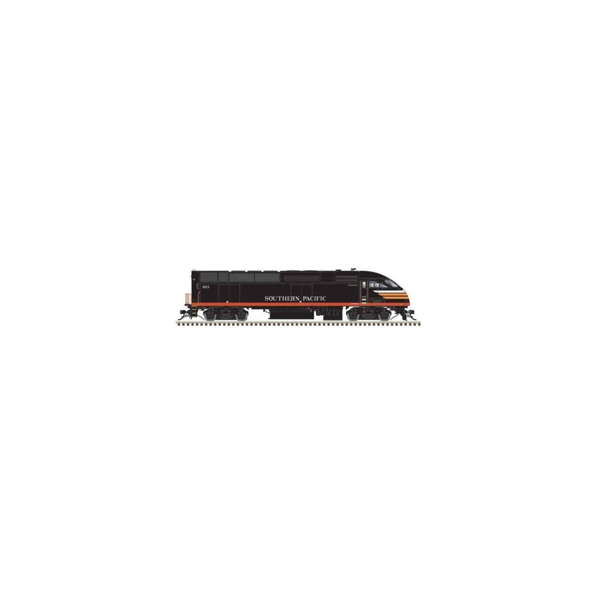 Motive Power Industries MP36PH-3C - Standard DC - Master Silver -- Southern Pacific 363 (Black Widow, black, red, silver, orange