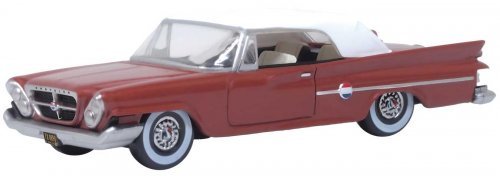 1961 Chrysler 300 Convertible - Assembled -- Top Up (Cinnamon, White), HO, Oxford Diecast 87CC61004