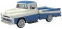 1957 Dodge D100 Sweptside Pick Up Truck - Assembled -- Ice Blue, Glacier White, HO, Oxford Diecast 87DP57005