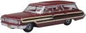 1964 Ford Country Sedan Station Wagon - Assembled -- Vintage Burgundy (Wood Panel), HO, Oxford Diecast 87FC64003
