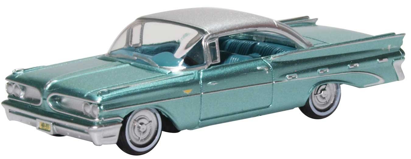 1959 Pontiac Bonneville - Assembled -- Seaspray Green, HO, Oxford Diecast 87PB59003