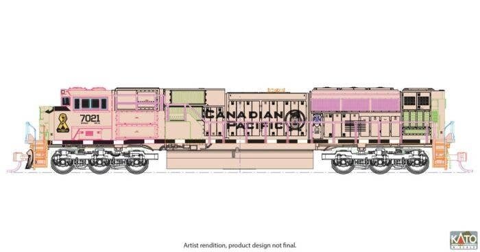 EMD SD70ACU - DCC -- Canadian Pacific 7021 (Military Heritage, beige, black, yellow ribbon), N, Kato USA Inc 1768542DCC