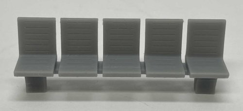 Platform/Waiting Room Seats - Slit Back and Seat -- Unpainted 3D Print pkg(3), N, Phoenix Precision Models 30698