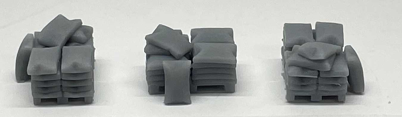 Sacks on Pallet - 3-D Printed Parts -- Full Load, HO, Phoenix Precision Models 31600