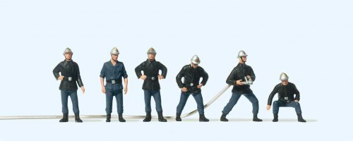 French Firemen -- pkg(6), HO, Preiser Kg 10233