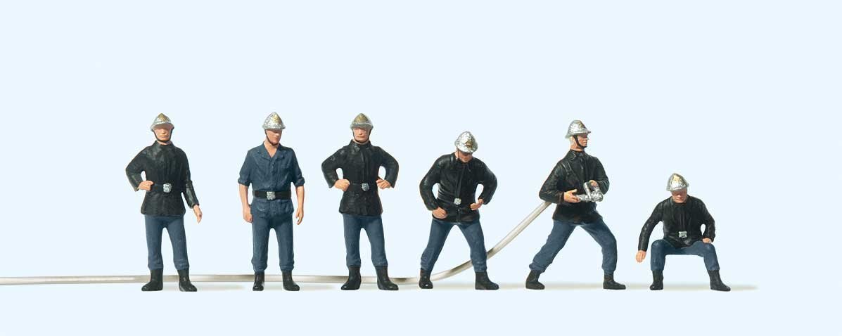 French Firemen -- pkg(6), HO, Preiser Kg 10233