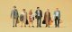 Passengers -- Standing Travelers w/Luggage Set 1 Era III, HO, Preiser Kg 10403