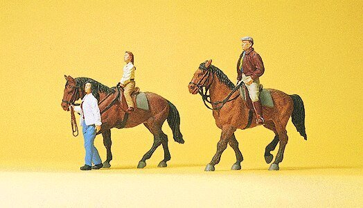 Sports & Recreation -- Riders w/Horses 2, HO, Preiser Kg 10501