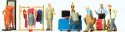 Flea Market/Garage Sale Set w/Accessories 3 -- pkg(7), HO, Preiser Kg 10619
