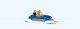 Pedal Boat w/Family -- Set 1 (blue, white), HO, Preiser Kg 10682