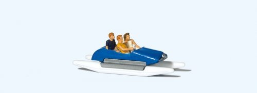 Pedal Boat w/Family -- Set 1 (blue, white), HO, Preiser Kg 10682