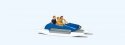 Pedal Boat w/Family -- Set 1 (blue, white), HO, Preiser Kg 10682