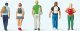 Train Travelers w/Backpacks & Bags -- pkg(6), HO, Preiser Kg 10725