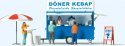 Kebab Concession Trailer with Accessories -- German Lettering, HO, Preiser Kg 10747