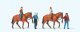 Horse Riding Lessons -- 2 Each: Riders, Trainers, Horses, HO, Preiser Kg 10794