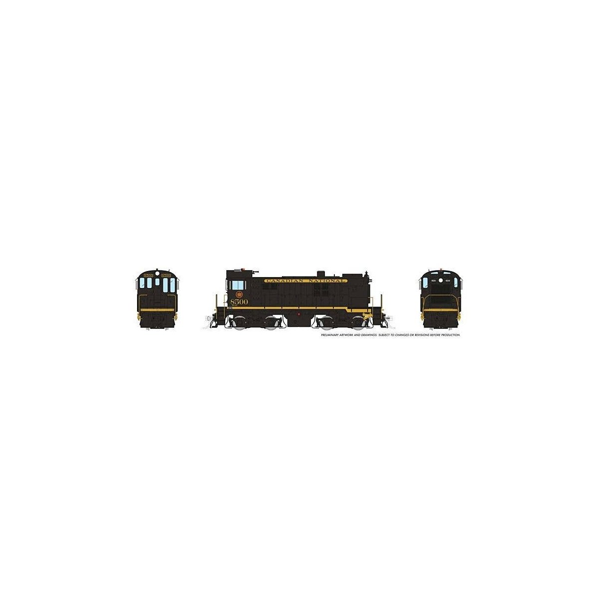 MLW S13 - Standard DC -- Canadian National 8500 (As-Delivered, black, yellow), HO, Rapido Trains Inc 36008