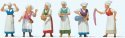 Medieval Festival 1 -- Women pkg(6), HO, Preiser Kg 24760