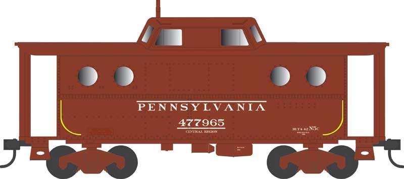 PRR Class N5C Steel Cabin Car (Caboose) - Ready to Run -- Pennsylvania Railroad 477969 , HO, Bowser Manufacturing Co. 43384