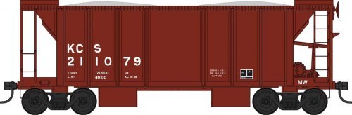70-Ton 2-Bay Ballast Hopper with Side Chutes (Ballast Gates) - Ready to Run -- Kansas C, HO, Bowser Manufacturing Co. 43672
