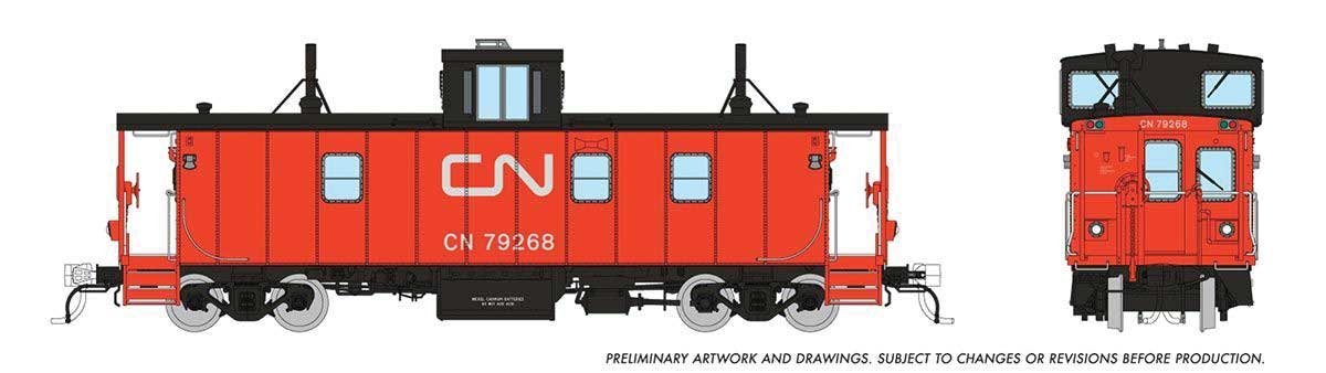 Hawker-Siddeley Caboose - Ready to Run -- Canadian National 79268 (As-Delivered, red, black, , HO, Rapido Trains Inc 166004